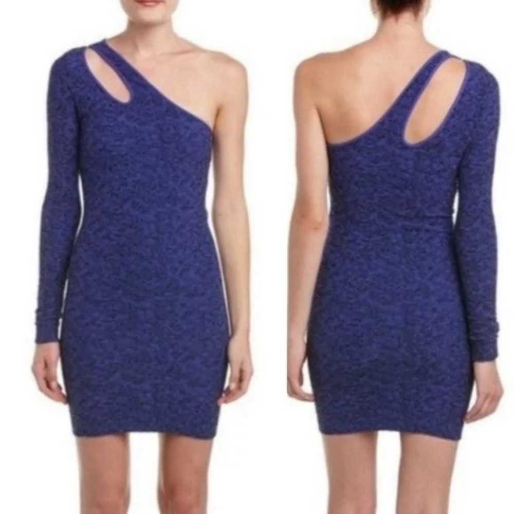 BCBGeneration Women's Periblue One Sleeve Date Night Bodycon Dress Size  XS/S
